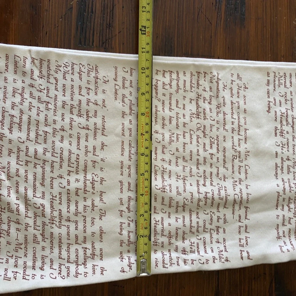 Storiarts Wuthering Heights Infinity Scarf Cream Brown Literary Book Scarf